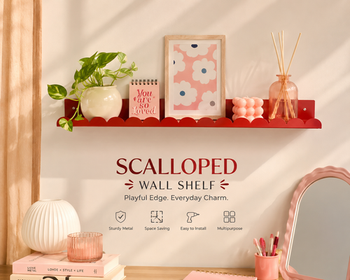 Scalloped Metal Wall Shelf