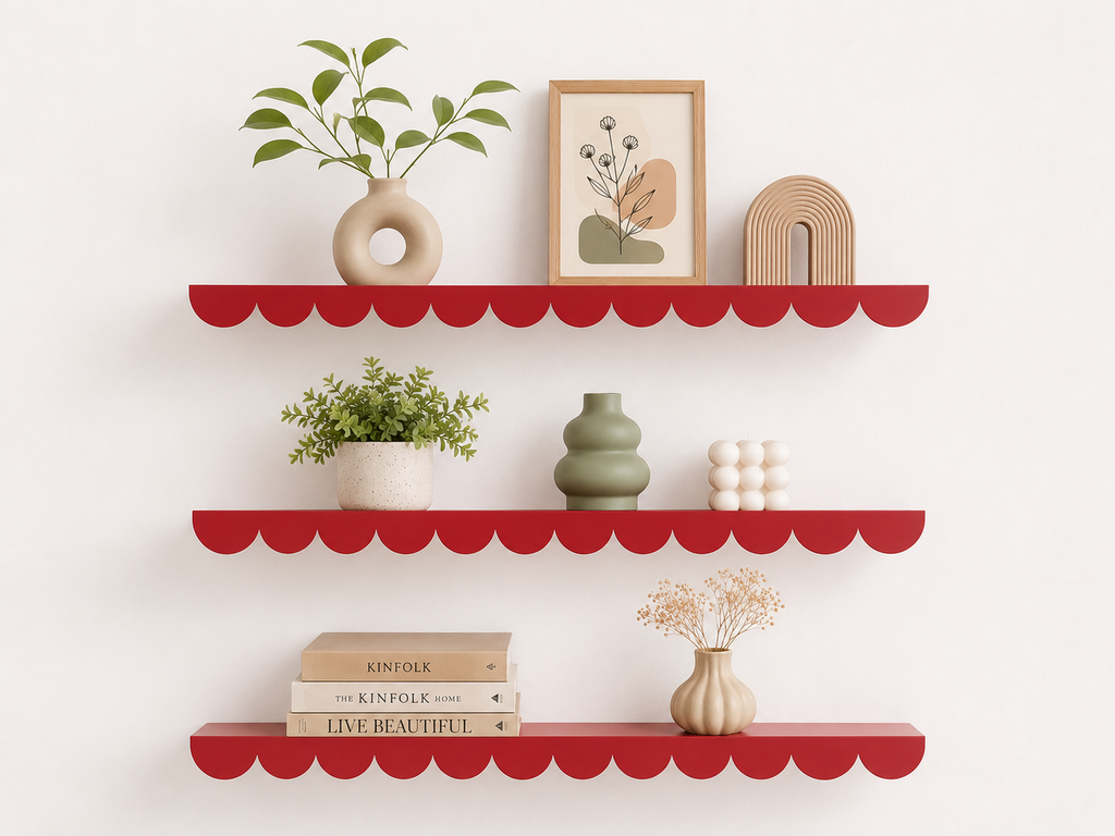 Scalloped Metal Wall Shelf