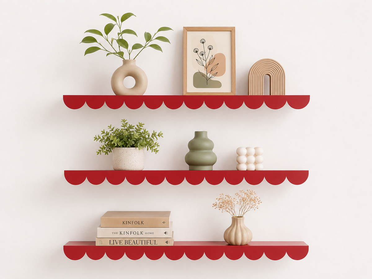 Scalloped Metal Wall Shelf