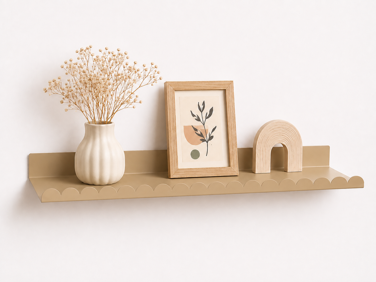 Scalloped Metal Wall Shelf