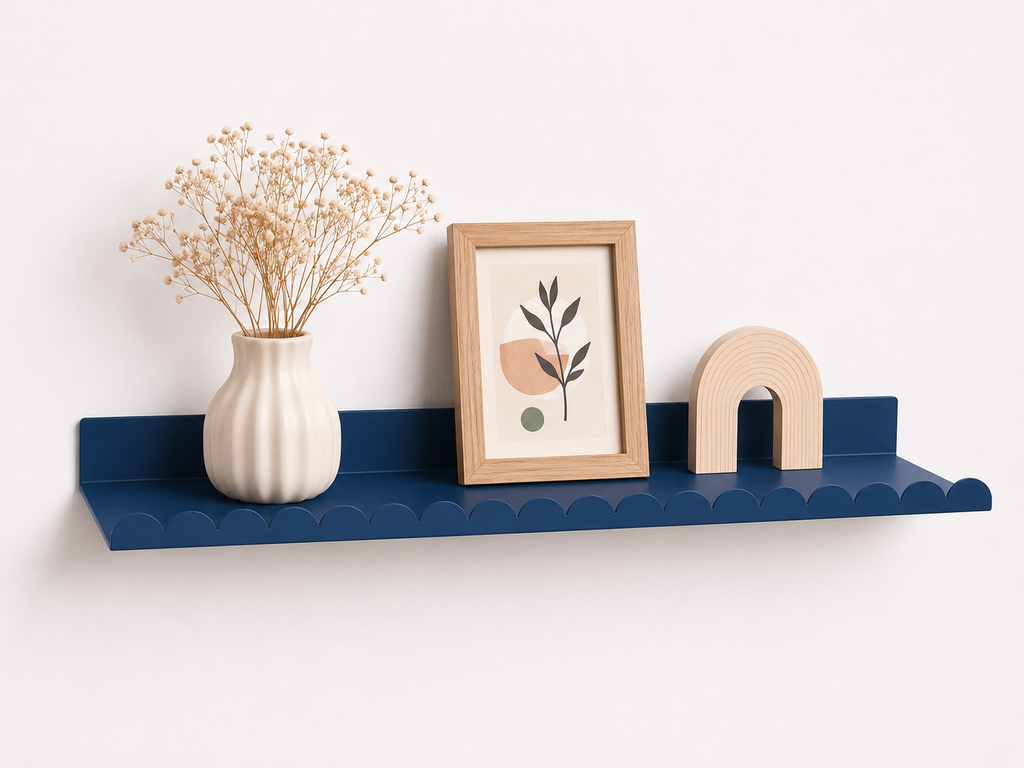 Scalloped Metal Wall Shelf