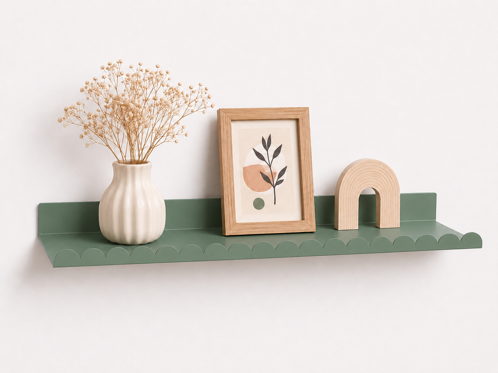 Scalloped Metal Wall Shelf