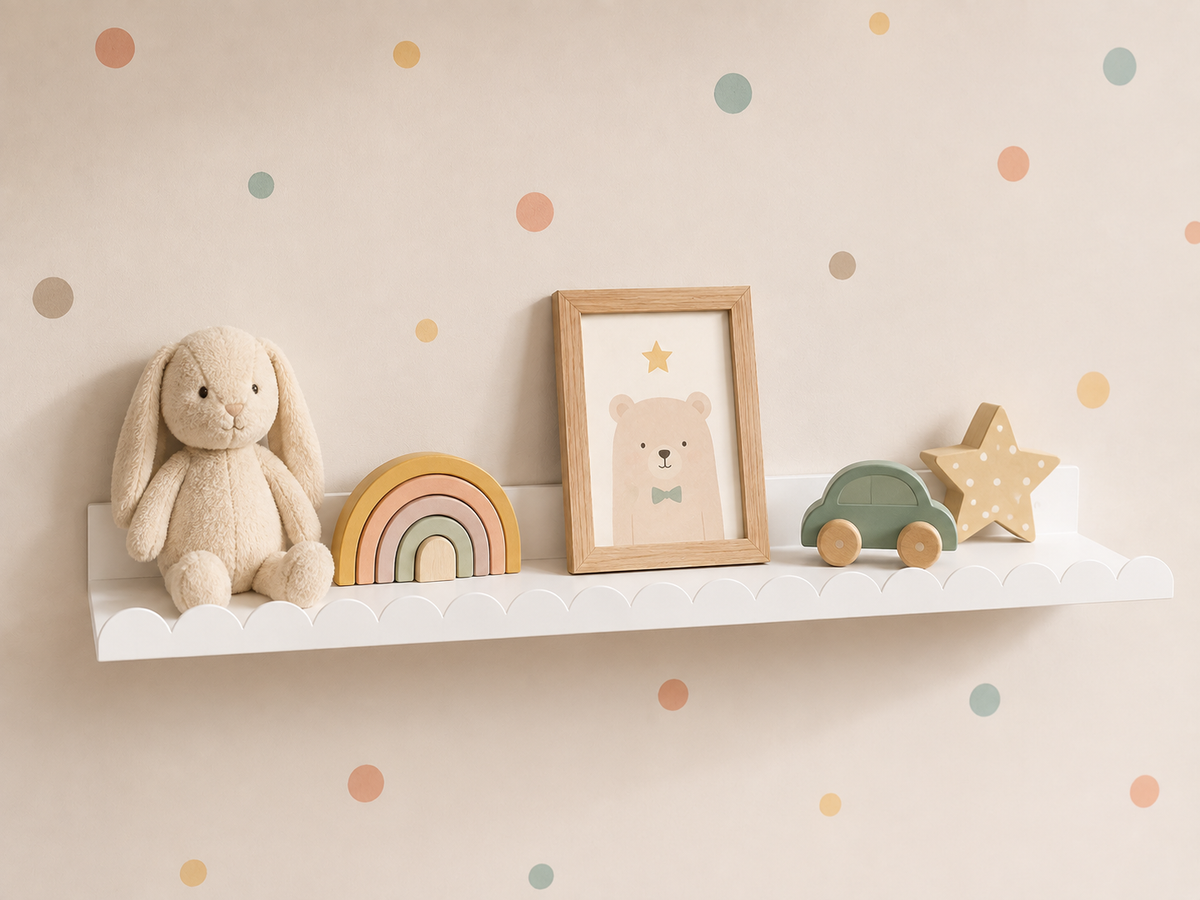 Scalloped Metal Wall Shelf