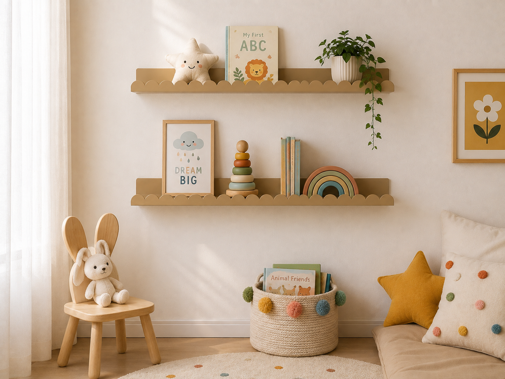 Scalloped Metal Wall Shelf
