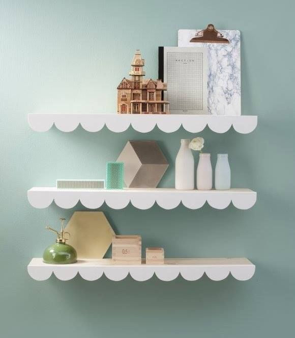 Scalloped Metal Wall Shelf